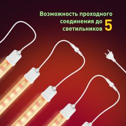Светильник для растений, фитолампа светодиодная линейная ЭРА FITO-24W-Ra90-N полного спектра 24 Вт
