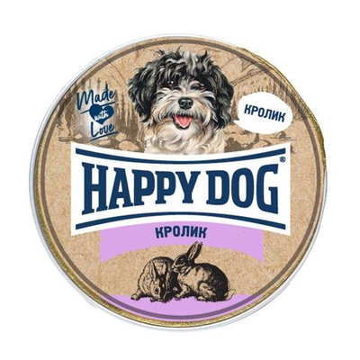 Happy Dog консервы для собак с кроликом 125 г паштет (ал.баночка) (Россия) Natur Line