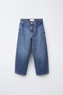 ZARA ДЖИНСЫ BALLOON-FIT, ВЫЦВЕТШИЙ СИНИЙ