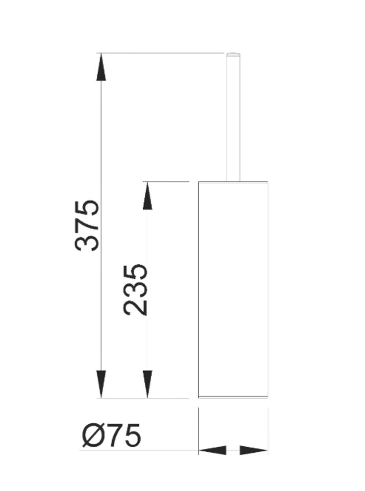 Ёршик туалетный универсальный нерж. сталь NOFER 09073.S матовый