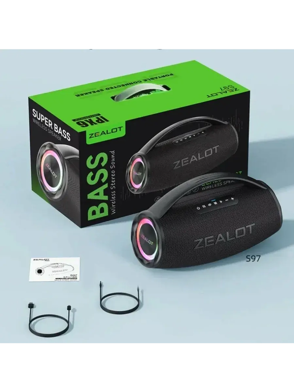 Портативная Bluetooth колонка Zealot S87 80W черный