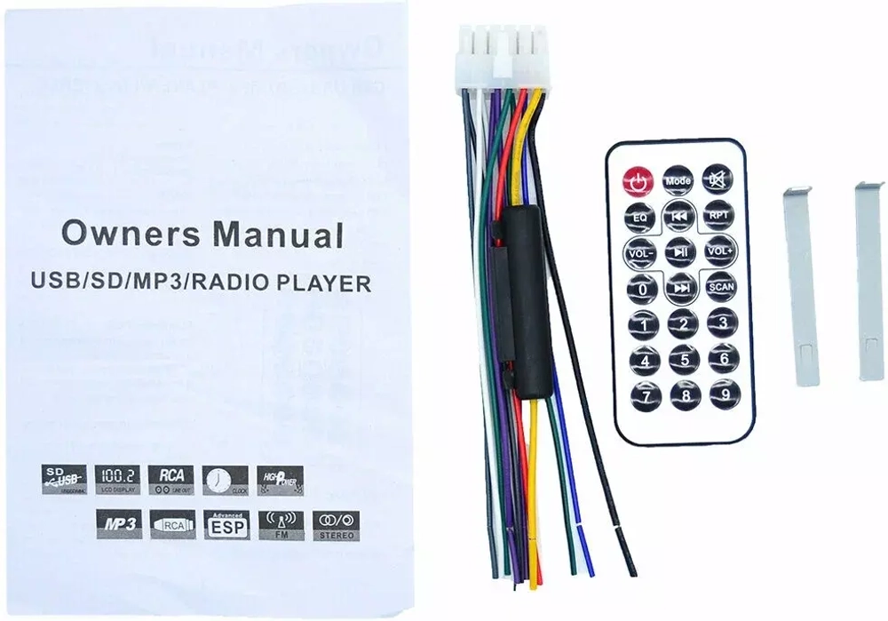 Автомагнитола CAM03 с Bluetooth FM, AUX, USB, microSD, пульт ДУ, эквалайзер