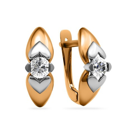 Серьги из золота 585 пробы с Фианит