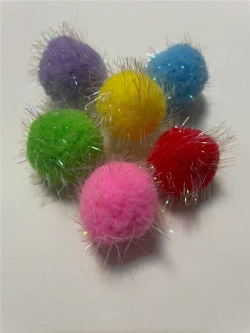 Помпоны декоративные с люрексом, 50шт