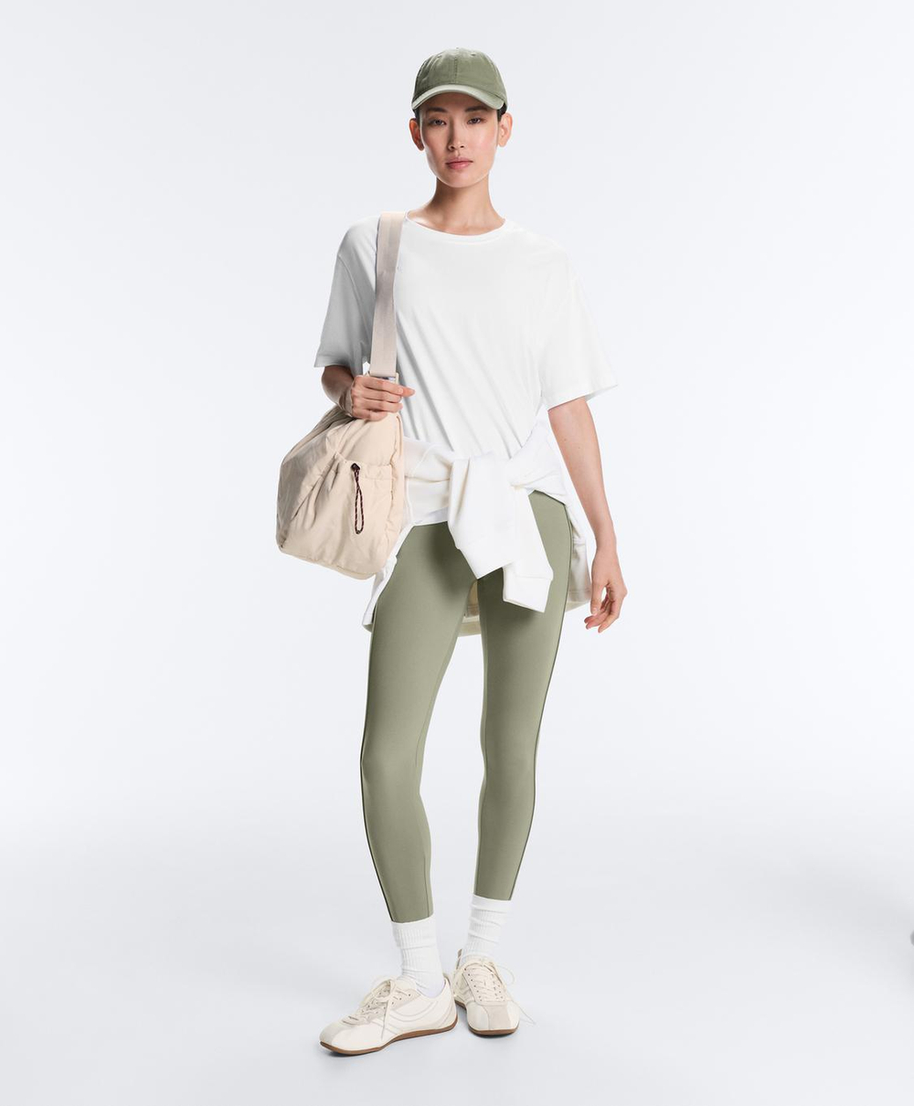 OYSHO Леггинсы Comfortlux с высокой посадкой в рубчик длиной до щиколоток, бледно-зеленый