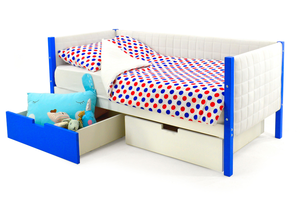 Детская кровать-тахта мягкая Бельмарко Svogen сине-белый