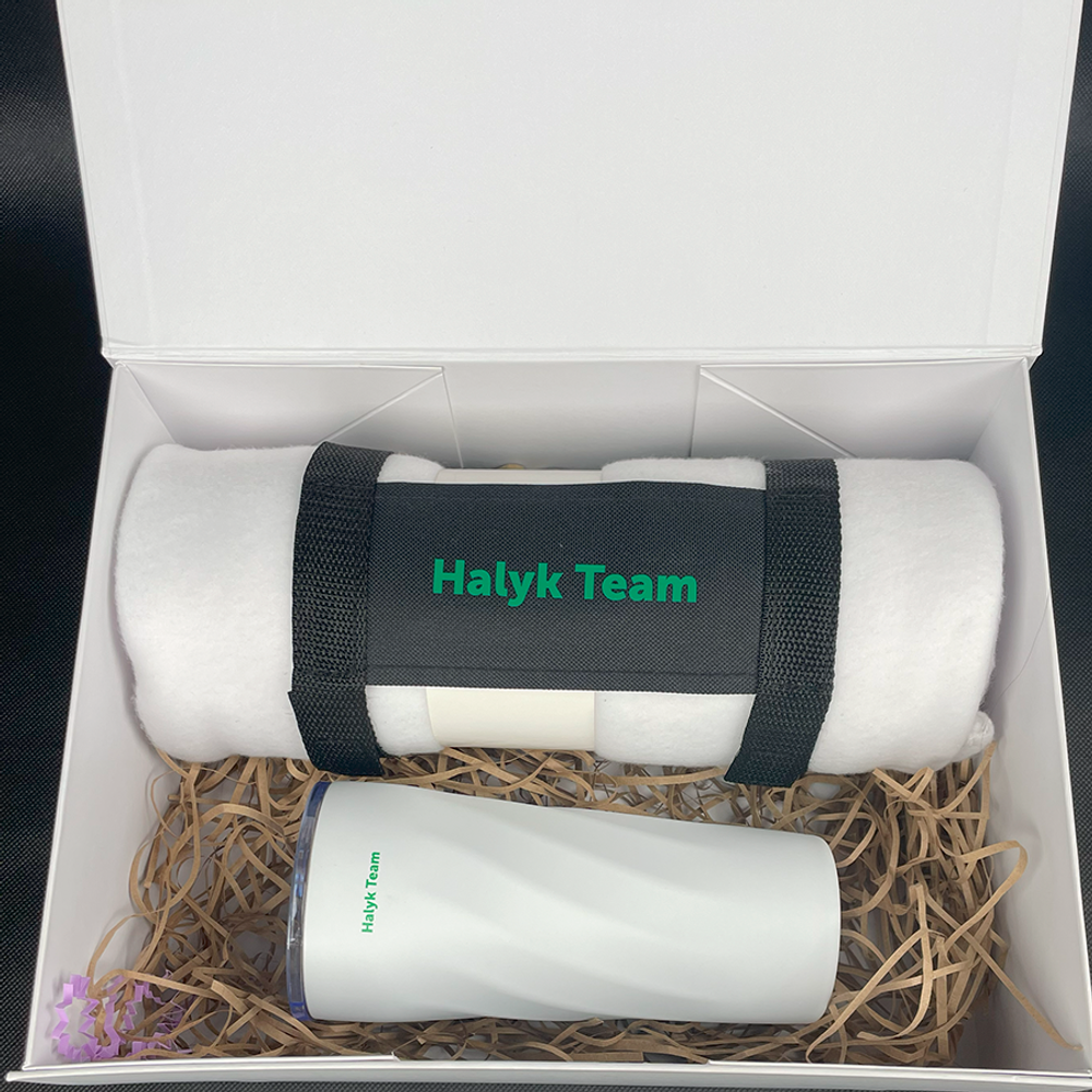 Подарочный набор Halyk Team Плед+Термокружка