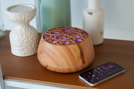 Аромадиффузор + bluetooth колонка Plato Milk Oak