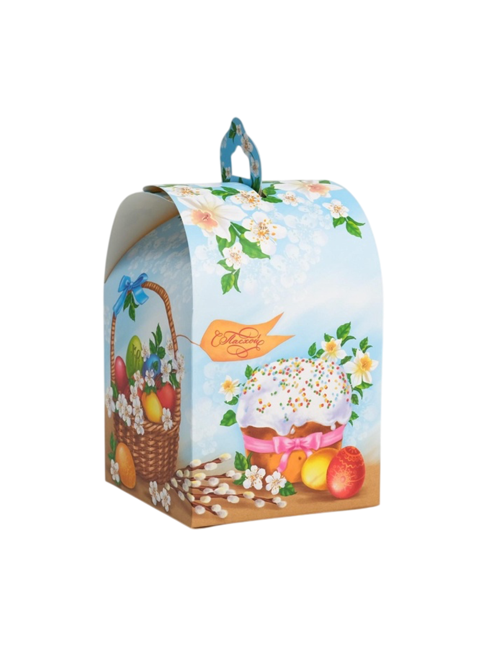 Коробка кондитерская складная, упаковка на Пасху «Вкусный Кулич», 16.5×14.5×21 см