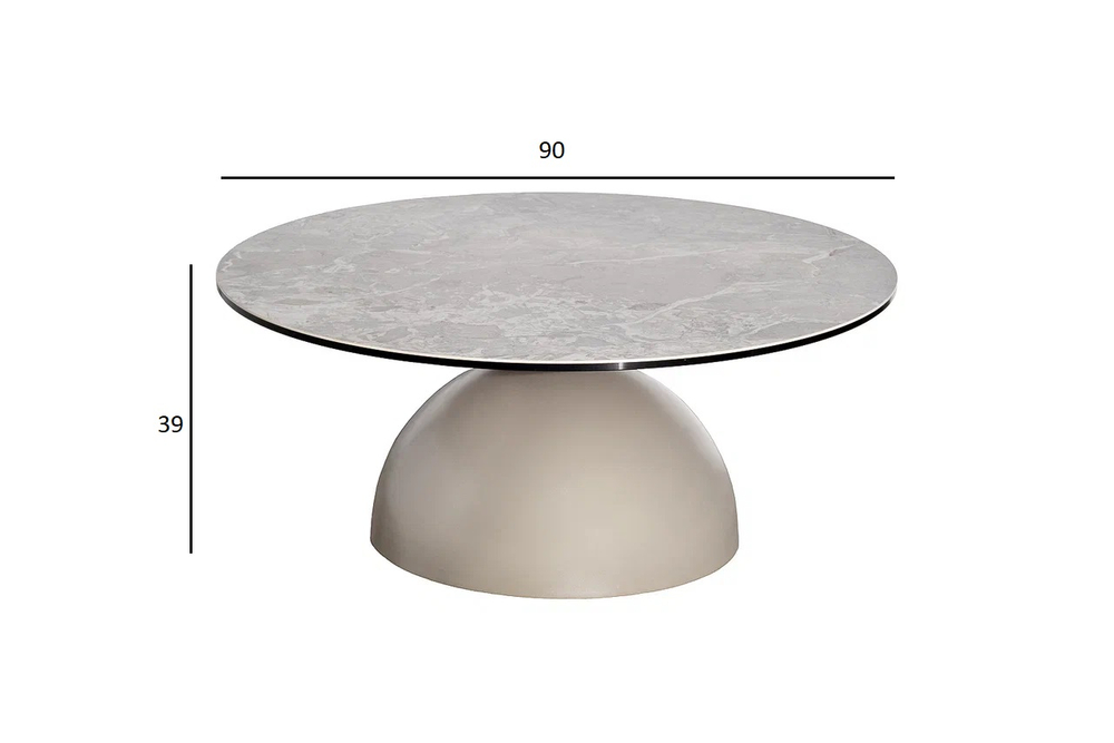 Стол журнальный Garda Decor Garda Decor, керамика Август Серый (Augustus Gray) d90*39 см