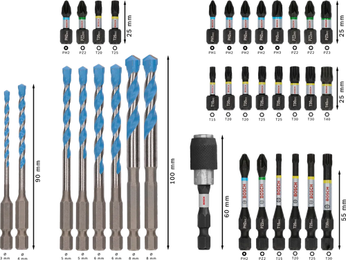 Набор PRO Impact Mixed Set BOSCH 2608522518