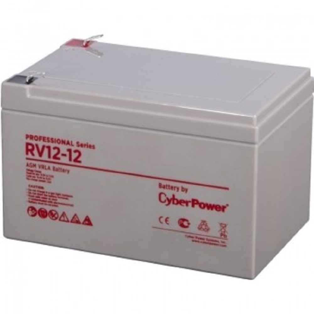 Аккумуляторная батарея для ИБП CyberPower Аккумуляторная батарея RV 12-12 12V/12Ah (клемма F2, ДхШхВ 151х98х93мм, высота с клеммами 98, вес 4,2кг, срок службы 8 лет)