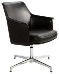 Конференц-кресло БОРДО CF темно-коричневая кожа алюминиевая крестовина