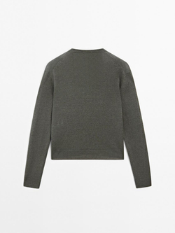 Massimo Dutti Свитер из 100% льняной ткани, свинцовый