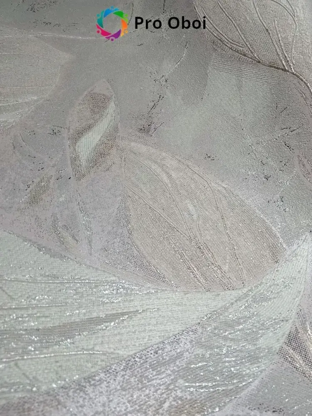 Gomel-FOX Обои флизелиновые метровые Chloe, вспененный винил серый с розовым оттенком цветы, в спальню, в прихожую, в кухню, длина 10м ширина 1.06м