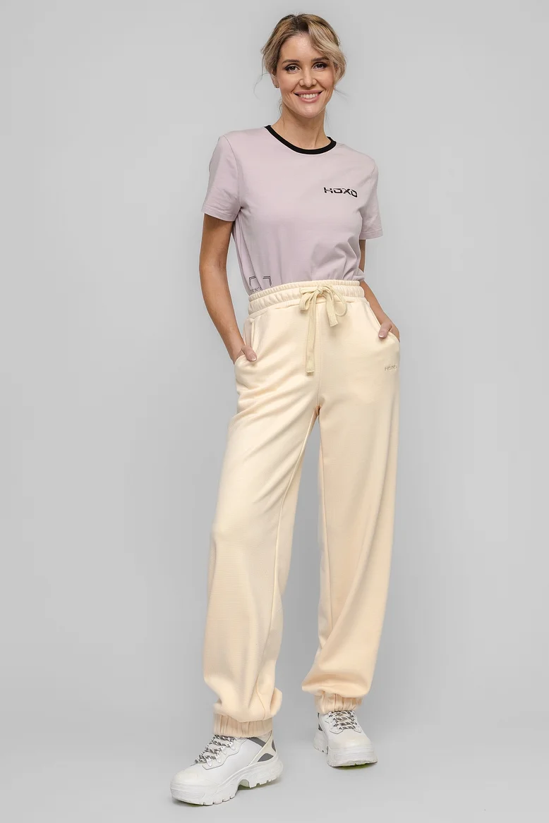 Брюки спортивные, женские, цвет "Кремовый мёд"