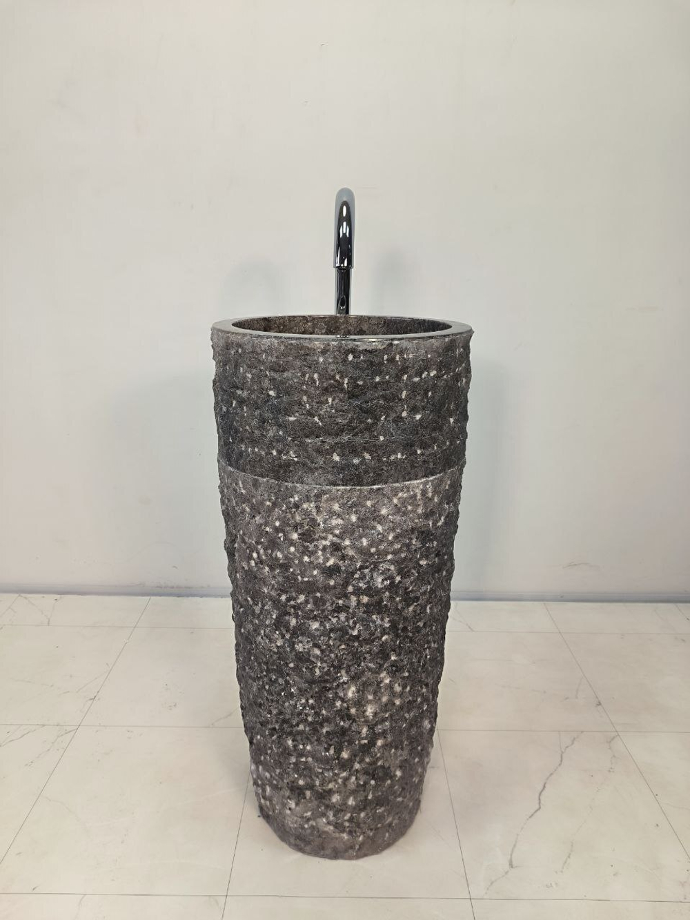 Раковина напольная из мрамора Pedestal Grey Marmo MN-65925 40х40х90 из натурального камня