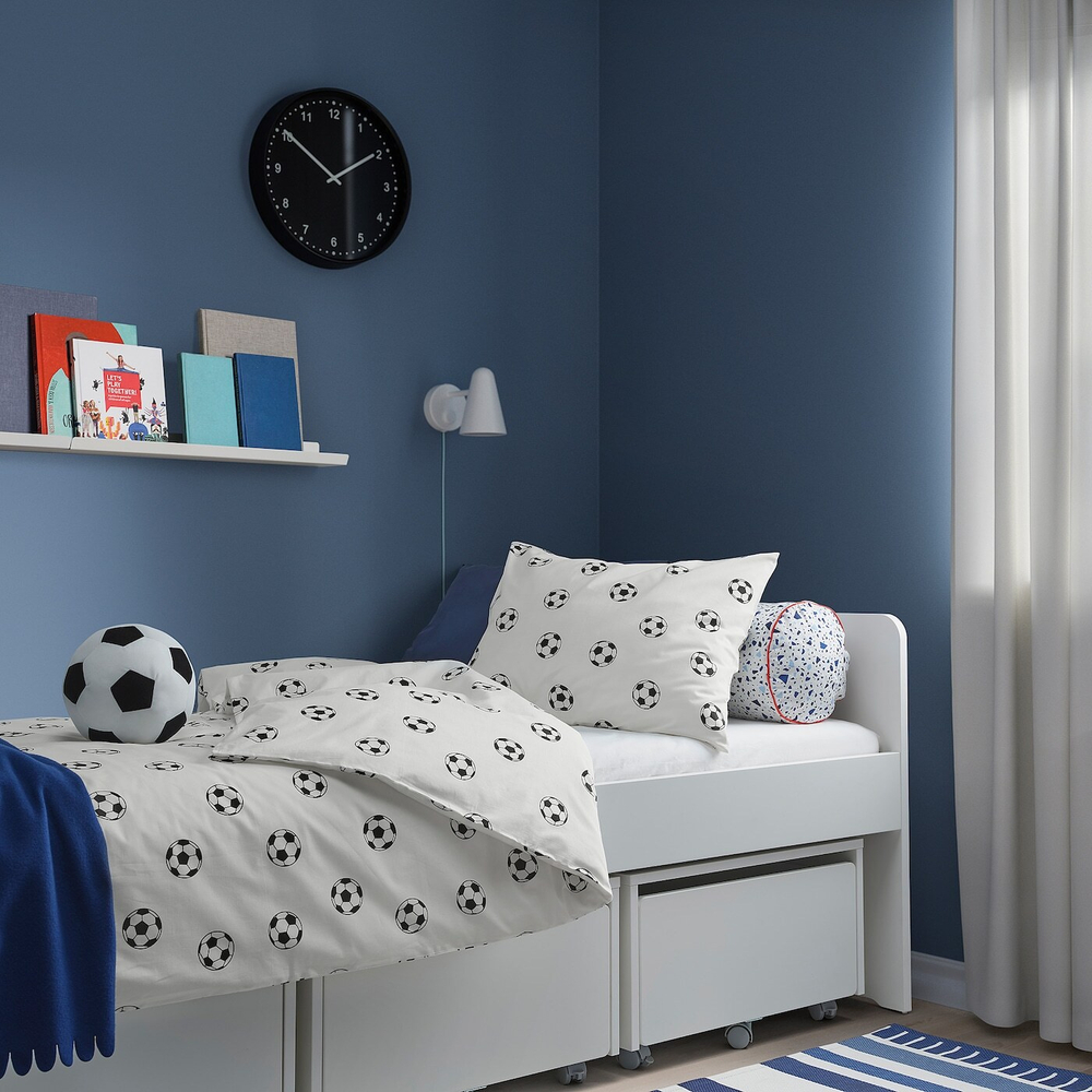 IKEA SPORTSLIG  (ИКЕА СПОРТСЛИГ)  -  Пододеяльник и наволочка, рисунок в виде шара, 150x200/50x60 см
