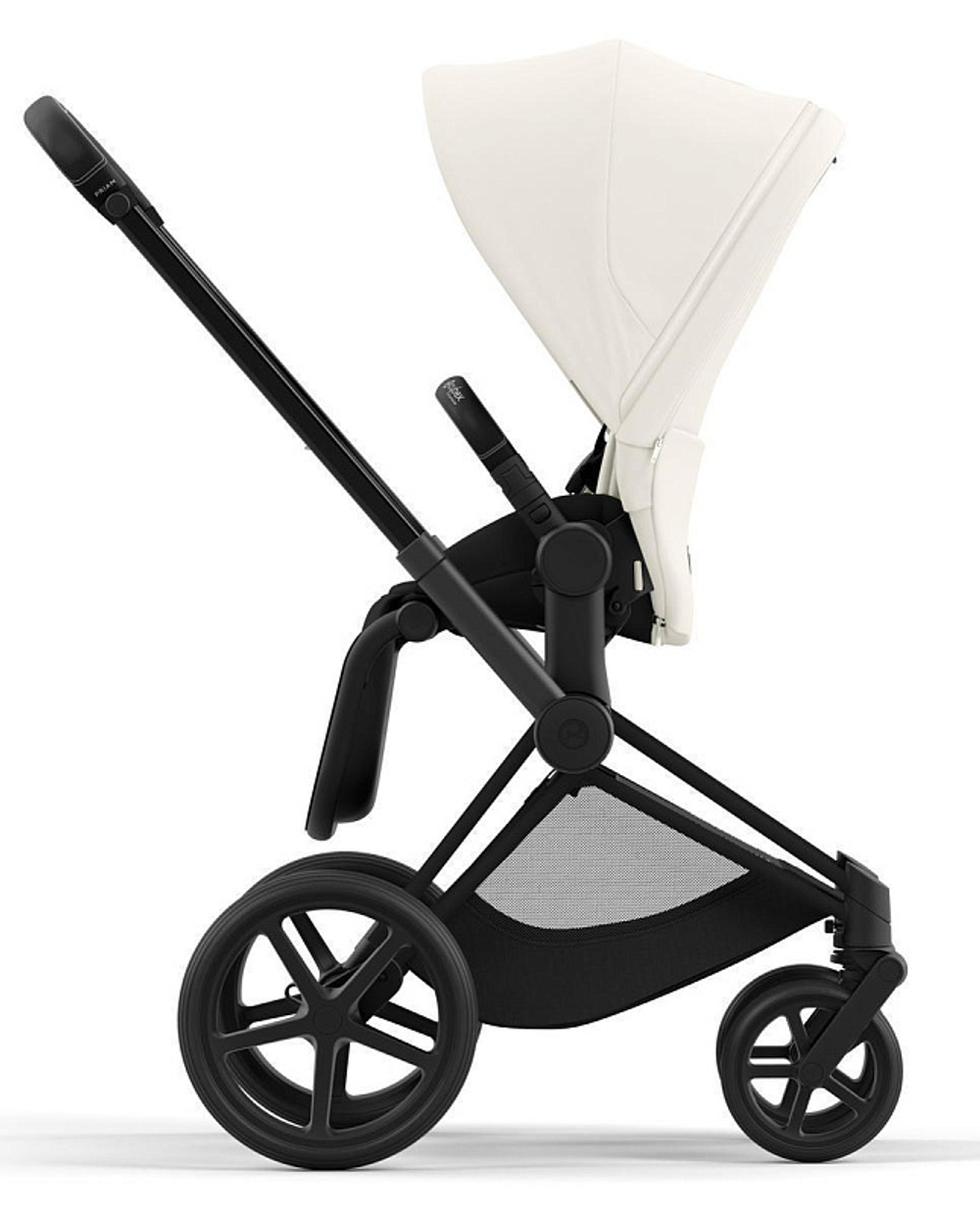 Коляска Cybex Priam IV Matt Black complete и автокресло Cloud G i-Size Almond Beige Plus 3 в 1 Off White