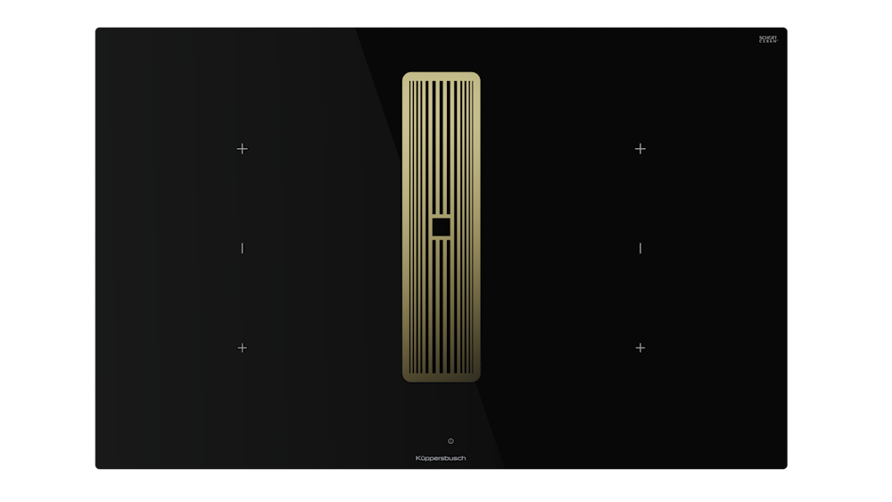 Индукционная варочная панель с вытяжкой Kuppersbusch KMI 8350.0 SR Gold