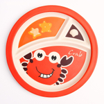 4591120 Набор детской бамбуковой посуды «Крабик»,тарелка, миска, кружка, приборы, 5 предметов