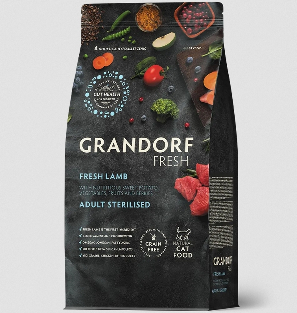 GRANDORF FRESH Ягненок с бататом для стерилизованных кошек