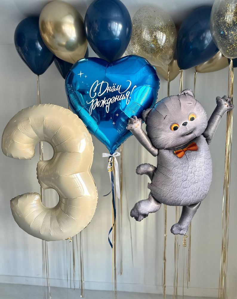 Воздушные гелиевые шарики с доставкой по Хабаровску Басик №4956