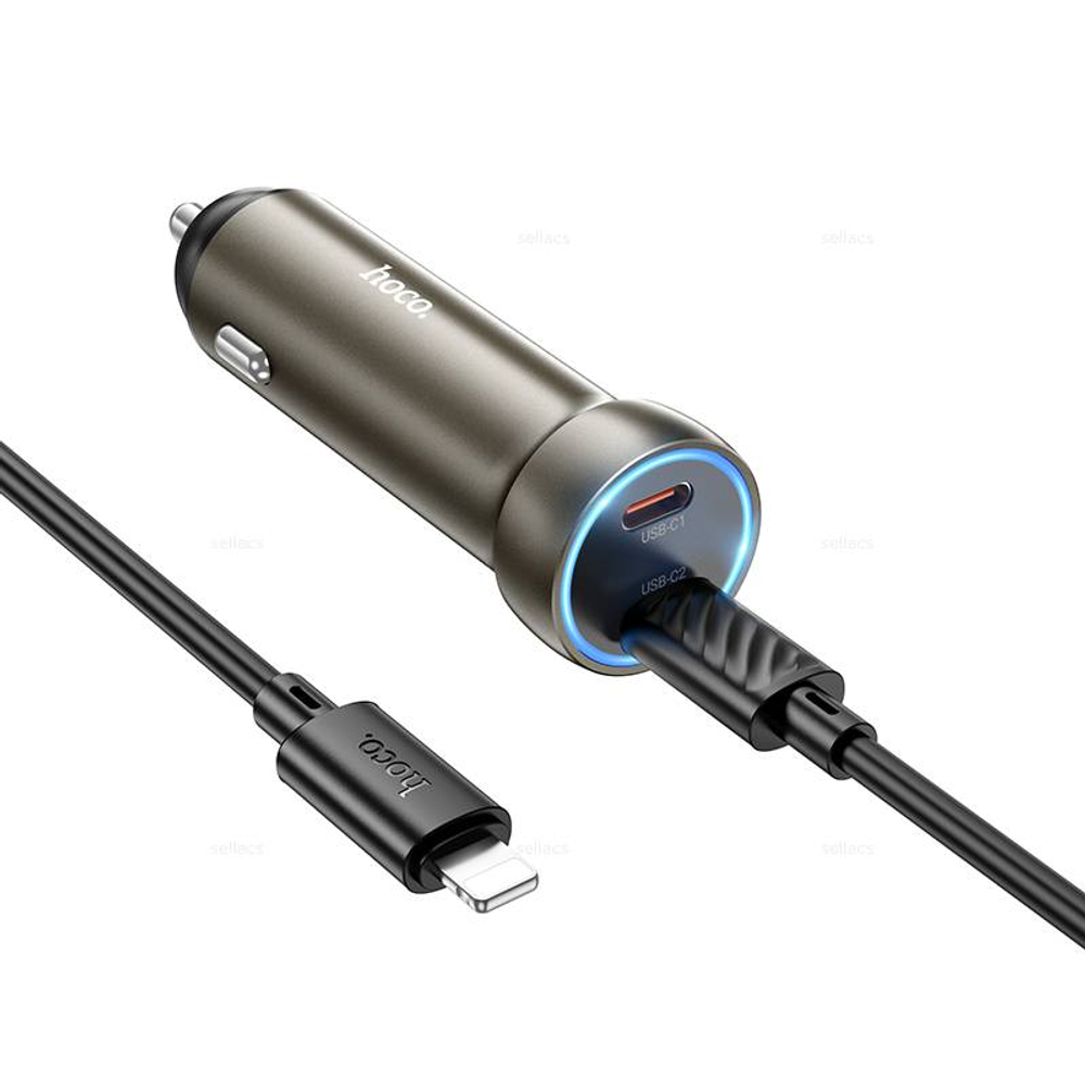 Автомобильное зарядное устройство для Lightning Hoco Z54B PD60W(2C) (gold)