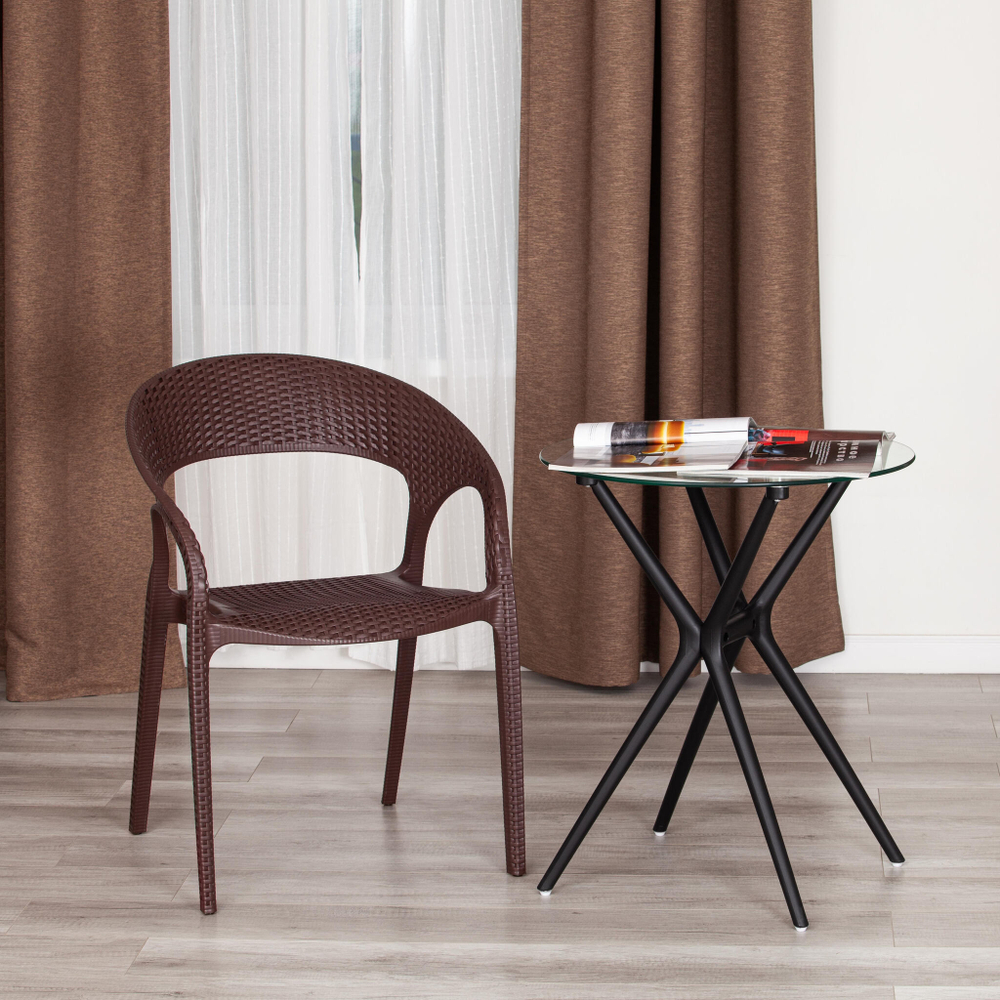 Кресло TINTO (mod. PC59) / 1 шт. в упаковке пластик,  60 х 63 х 83 см, Brown (коричневый) 14