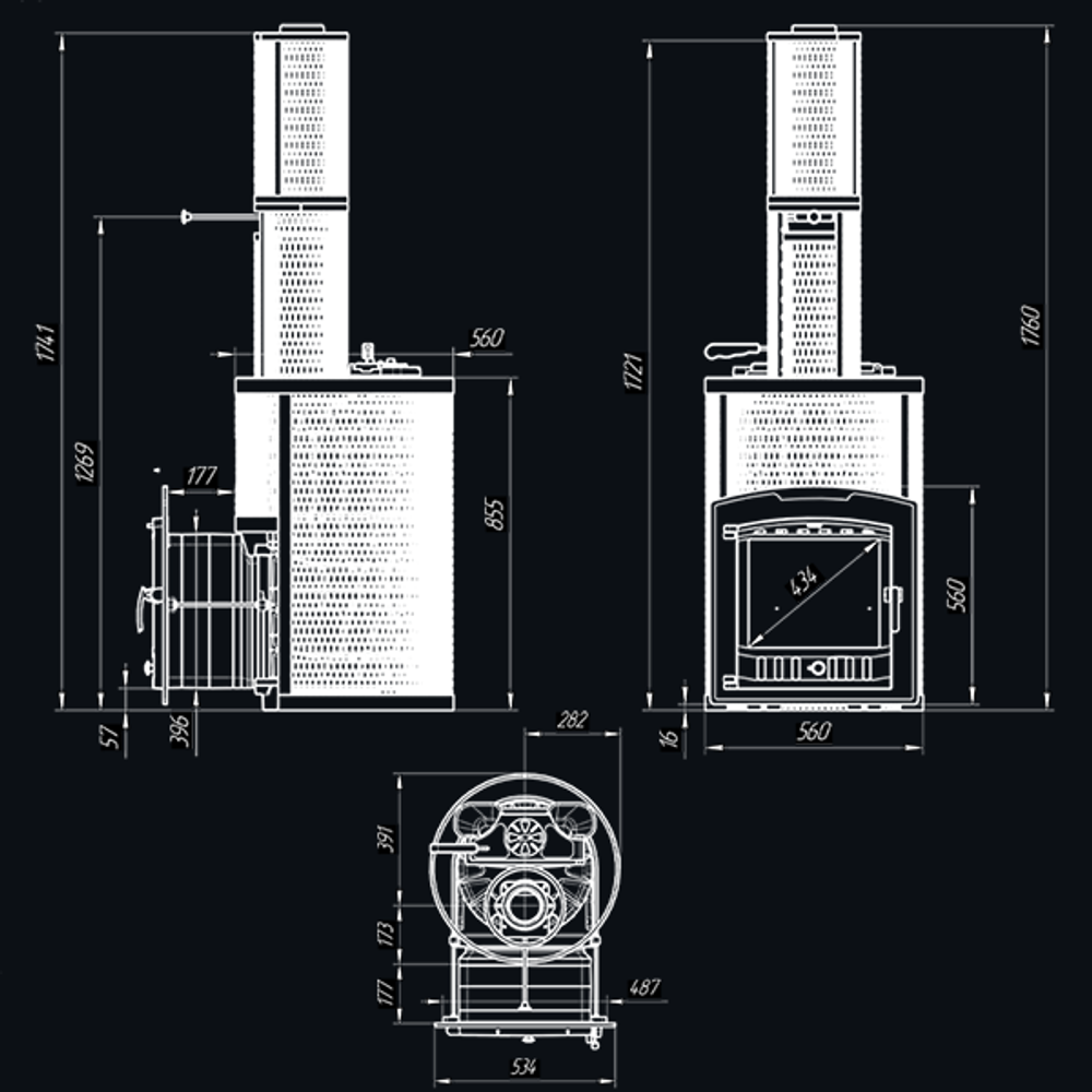 Печь для бани Авангард ЗКН 25 (П2) Ураган в круглой сетке