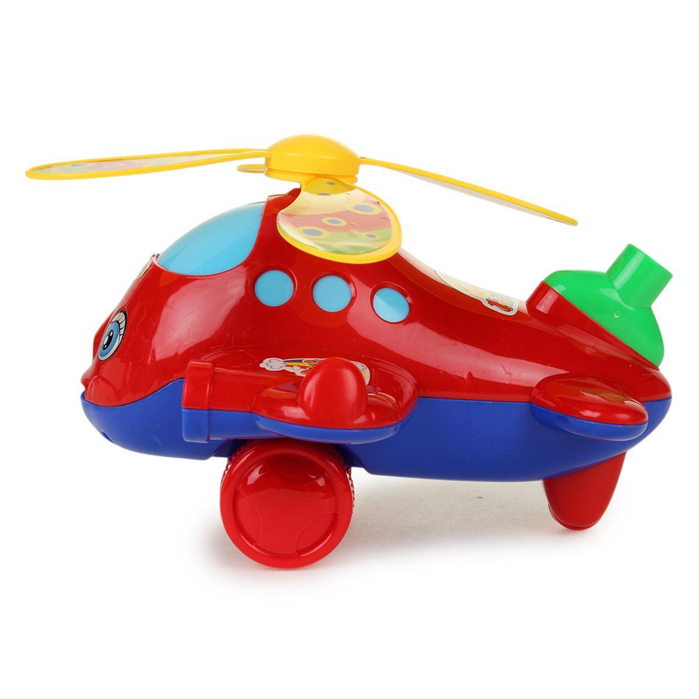 Каталка на палке "Вертолетик" 17*16*13см, крутится пропеллер, показывает язык, звук, пакет 0320
