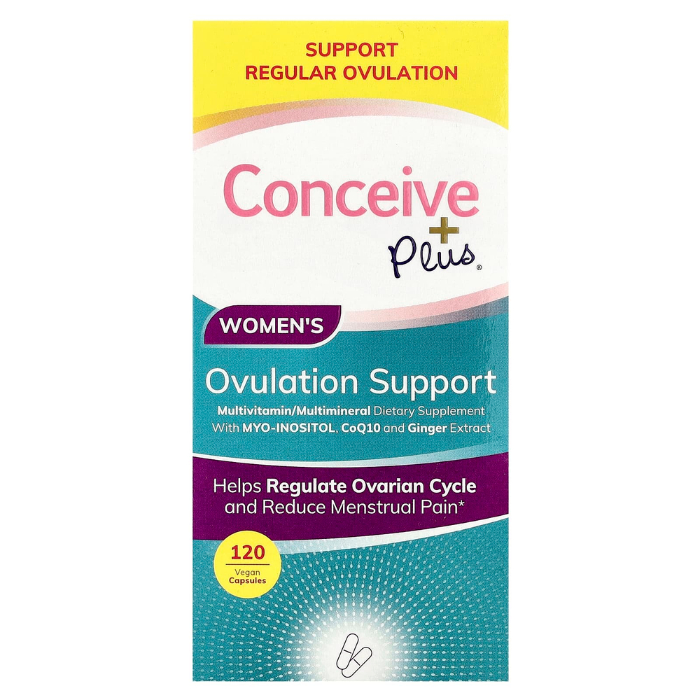 Conceive Plus, Поддержка овуляции для женщин, 120 веганских капсул