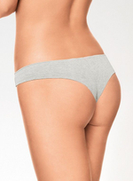 Изящные трусики-бразилиана с заниженной талией (Размер: 2 размер) (Цвет: серый меланж)