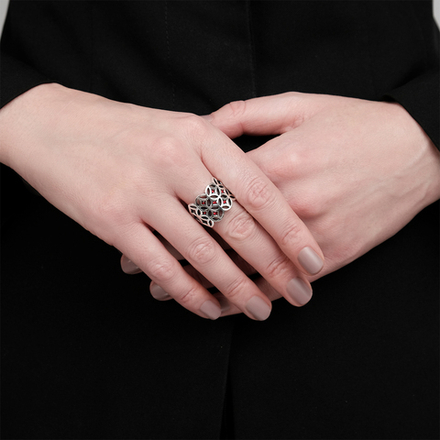 "Шейла" кольцо в серебряном покрытии из коллекции "Фантазия" от Jenavi