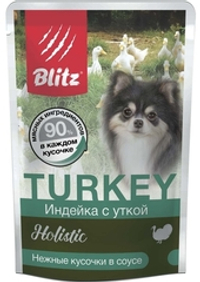 Blitz 85г пауч Holistic Turkey & Duck Small Breeds для собак малых пород, индейка с уткой в соусе