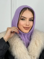 капор зимний и осенний капюшон- снуд вязаный ангора