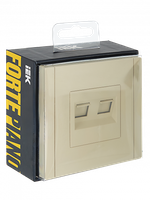 FORTE&PIANO Розетка двойная RJ11+RJ45 кат.5E FP435 ваниль IEK