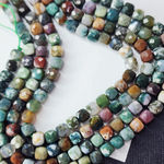 "Индийский агат", халцедон, бусины, куб, р-р 6-6.8мм, красивая огранка