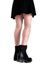 Колготки с рисунком в виде схемы метро (Размер: S-M-L) (Цвет: бежевый)