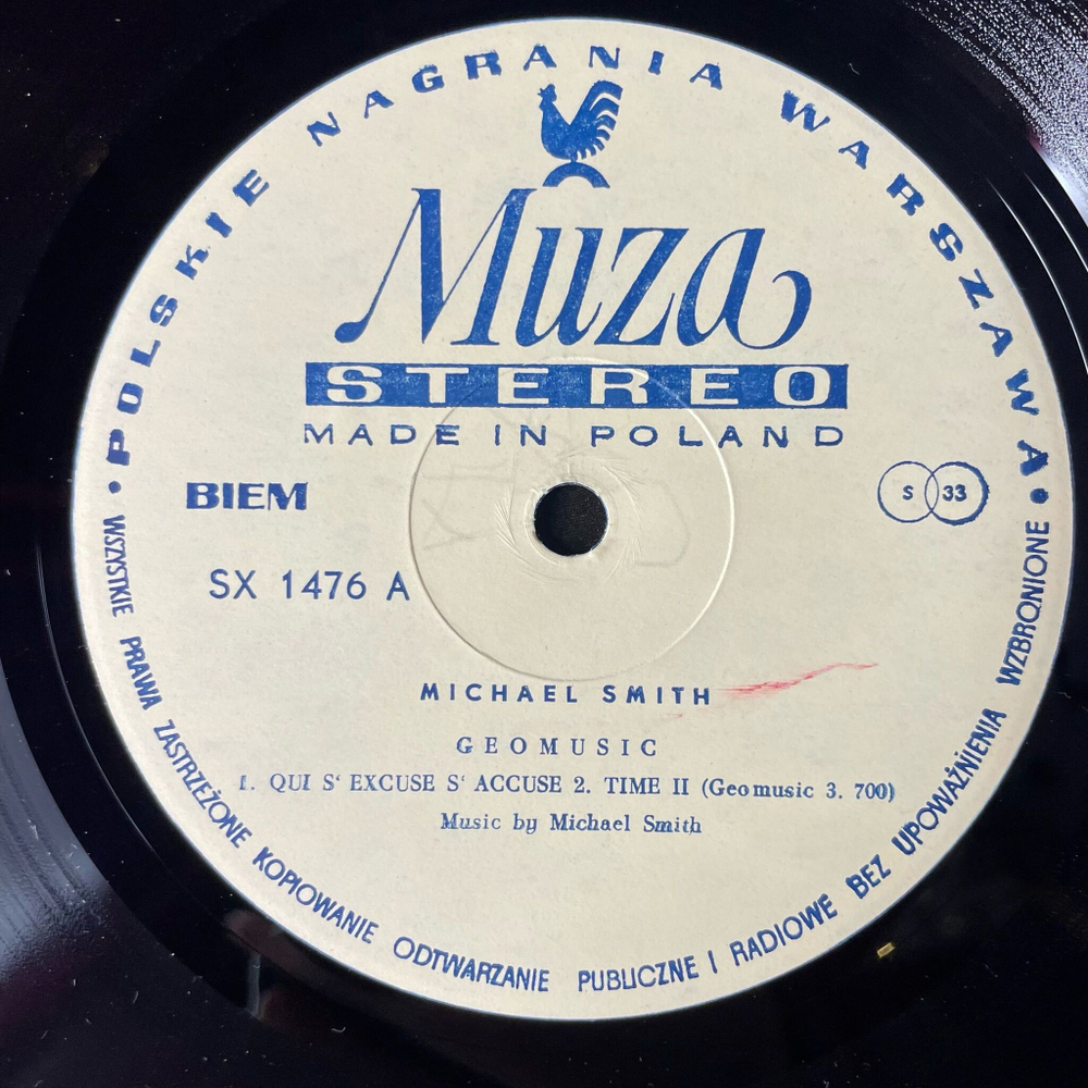 Винтажная виниловая пластинка Michael Smith Geomusic (Польша 1977)