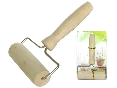 Скалка-ролик для теста маленькая деревянная