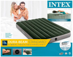 Мaтрас нaдувной Intex 64108 Prestige Downy 137х191х25 см / Крoвать нaдувная Интeкс двухспальная велюровая для дома и туризма
