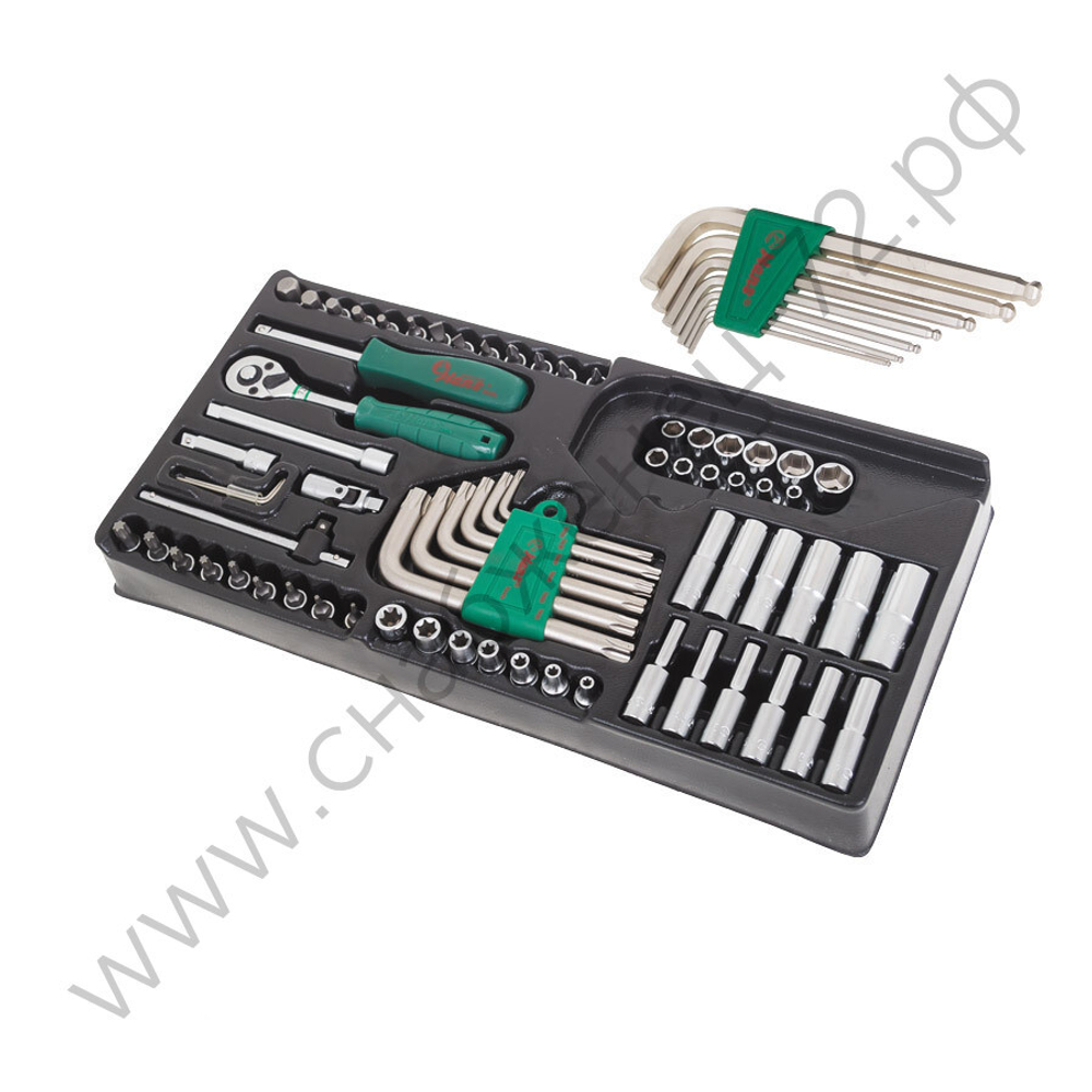 Набор головок и аксессуаров 1/4" в ложементе, Hans TT-43H