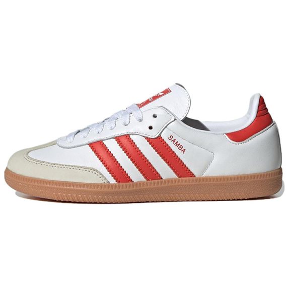 Кроссовки adidas originals SAMBA OG для скейтборда Низкие Белые и красные женские