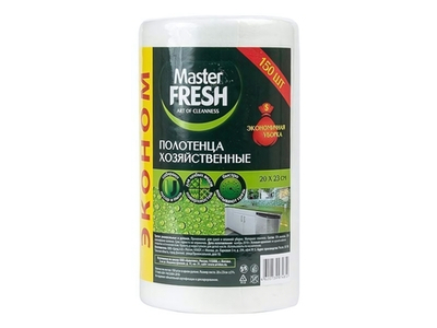 Полотенце хозяйственные в рулоне спанлейс 150шт 20*23см Эконом Master FRESH