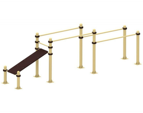 Спортивные уличные брусья + скамья для пресса YSK52