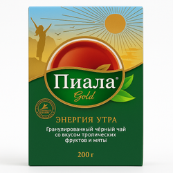 Чай черный Пиала энергия утра со вкусом тропических фруктов и мяты 100 гр