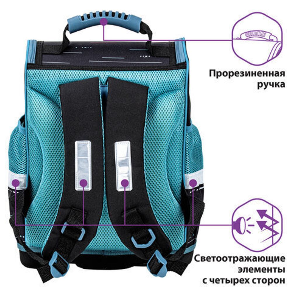 Ранец ЮНЛАНДИЯ WISE для начальной школы, "Glitched reality", 270589