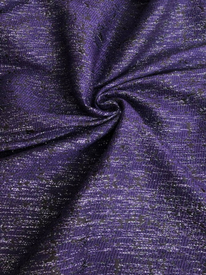 Костюмная жаккард, фиолетовый, люрекс серебро FC