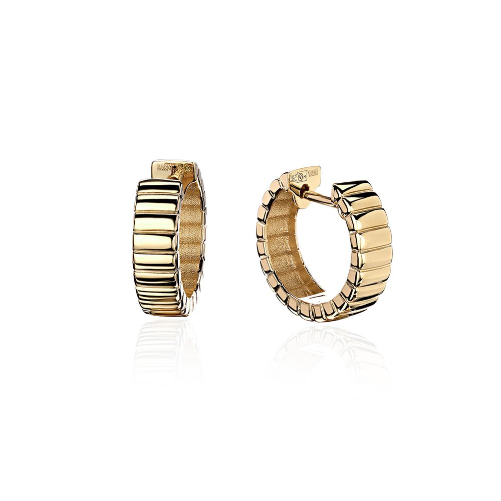 Серьги конго из жёлтого золота 585 пробы JA-S-С0314073